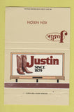 Matchbook Cover - Justin Cowboy Boots Ken Nixon WEAR 40 Strike