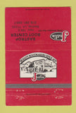 Matchbook Cover - Justin Cowboy Boots Bastrop LA WEAR 40 Strike