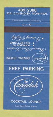 Matchbook Cover - LE Cavendish Lounge Montreal QC 30 Strike