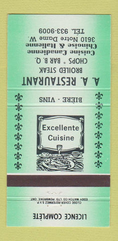 Matchbook Cover - AA Restaurant Chinese QC 30 Strike
