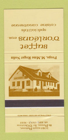 Matchbook Cover - Buffet D' Orleans St Pierre QC 30 Strike