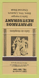 Matchbook Cover - Spartakos Restaurant QC 30 Strike