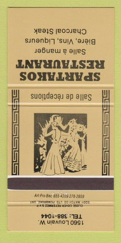 Matchbook Cover - Spartakos Restaurant QC 30 Strike