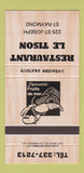 Matchbook Cover - Restaurant Le Tison St Raymond QC 30 Strike