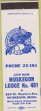 Matchbook Cover - Matchbook Cover Moose Lodge Muskegon MI