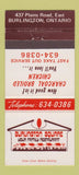 Matchbook Cover - Burlington Square Restaurant Burlington ON 30 Strike