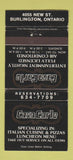 Matchbook Cover - Casa Carlo Italian Restaurant Burlington ON 30 Strike