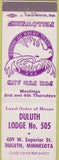 Matchbook Cover - Matchbook Cover Moose Lodge Duluth MN