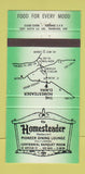 Matchbook Cover - Homesteader Restaurant Elmira ON 30 Strike