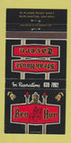 Matchbook Cover - Steak House Tavern Burlington ON Ben Hur 30 Strike