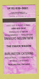 Matchbook Cover - Burlington Catering ON 30 Strike