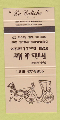 Matchbook Cover - Fruits de Mer Drummondville QC 30 Strike