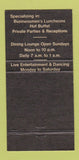 Matchbook Cover - Villa Restaurant Tavern Mississauga ON 30 Strike