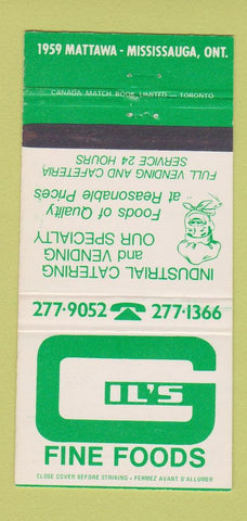 Matchbook Cover - Gil's Fine Foods Mississauga ON 30 Strike