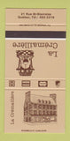 Matchbook Cover - La Cremaillere Quebec QC 30 Strike