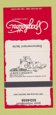 Matchbook Cover - Spaghettori Restaurant QC 30 Strike