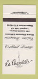 Matchbook Cover - La Chandelle French Restaurant Longueuil QC 30 Strike