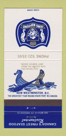 Matchbook Cover - King Neptune Restaurant New Westminster BC 30 Strike