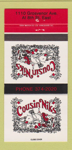 Matchbook Cover - Cousin Nik's  30 Strike
