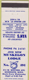 Matchbook Cover - Matchbook Cover Moose Lodge Muskegon MI