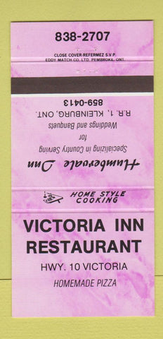 Matchbook Cover - Victoria Inn Restaurant Kleinburg ON PINK 30 Strike