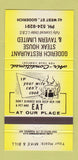 Matchbook Cover - Goderich Restaurant Steak ON YELLOW 30 Strike