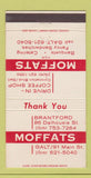 Matchbook Cover - Moffats Restaurant Brantford Galt ON 30 Strike