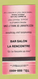 Matchbook Cover - Restaurant De Mailly QC RED 30 Strike