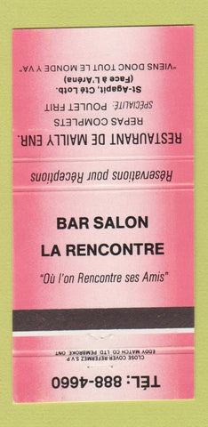 Matchbook Cover - Restaurant De Mailly QC RED 30 Strike