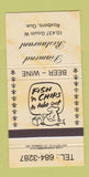 Matchbook Cover - Diamond Restuarant Roxboro QC YELLOW 30 Strike