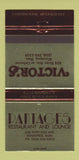 Matchbook Cover - Victor's Winnipeg MB Pantages  30 Strike