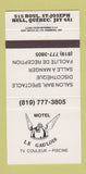 Matchbook Cover - Motel Le Gaulois Disco Hull QC 30 Strike