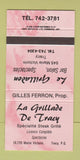 Matchbook Cover - Le Grilladon De Tracy QC PINK 30 Strike