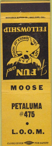 Matchbook Cover - Matchbook Cover Moose Lodge Petaluma CA