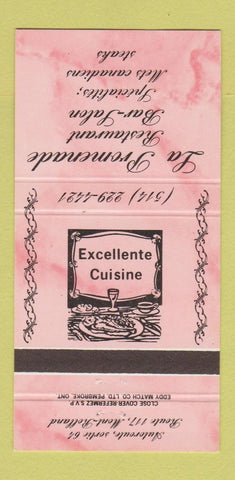 Matchbook Cover - La Promenade Restaurant Mont Rolland QC 30 Strike
