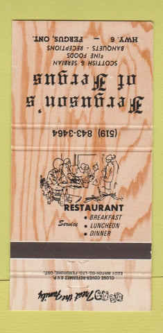Matchbook Cover - Fergon's on Fergus ON 30 Strike