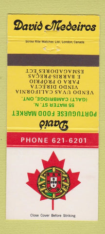 Matchbook Cover - David Portuguese Food Market Cambridge ON 30 Strike