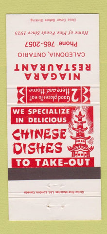 Matchbook Cover - Niagara Restaurant Caledonia ON Chinese 30 Strike
