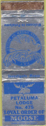 Matchbook Cover - Matchbook Cover Moose Lodge Petaluma CA