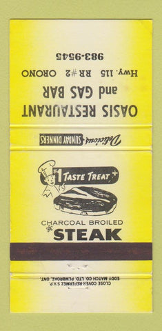 Matchbook Cover - Oasis Restaurant Gas Bar Orono ON 30 Strike