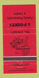 Matchbook Cover - 5 Points Restaurant Tavern Oshawa ON 30 Strike