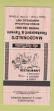 Matchbook Cover - Macdonald's Restaurant Tavern Huntsville ON 30 Strike