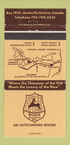 Matchbook Cover - Deerhurst Inn Country Club Huntsville ON 30 Strike