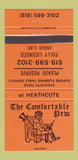 Matchbook Cover - Comfortable Pew Heathcote ON 30 Strike