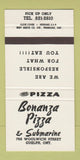 Matchbook Cover - Bonanza Pizza Guelph ON 30 Strike