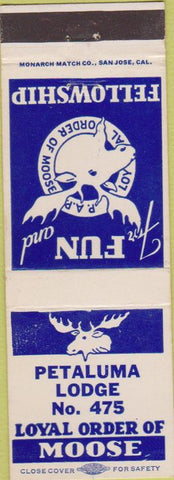 Matchbook Cover - Matchbook Cover Moose Lodge Petaluma CA