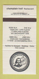 Matchbook Cover - Champlain Trail Restaurant North Bay ON Pembroke 30 Strike