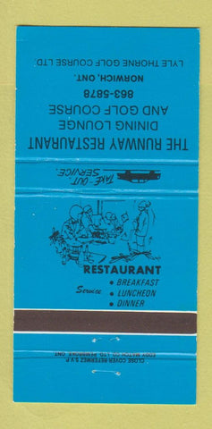 Matchbook Cover - Runway Restaurant Norwich ON 30 Strike