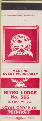 Matchbook Cover - Matchbook Cover Moose Lodge Nitro WV