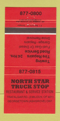 Matchbook Cover - North Star Truck Stop Georgetown Ashgrove ON 30 Strike
